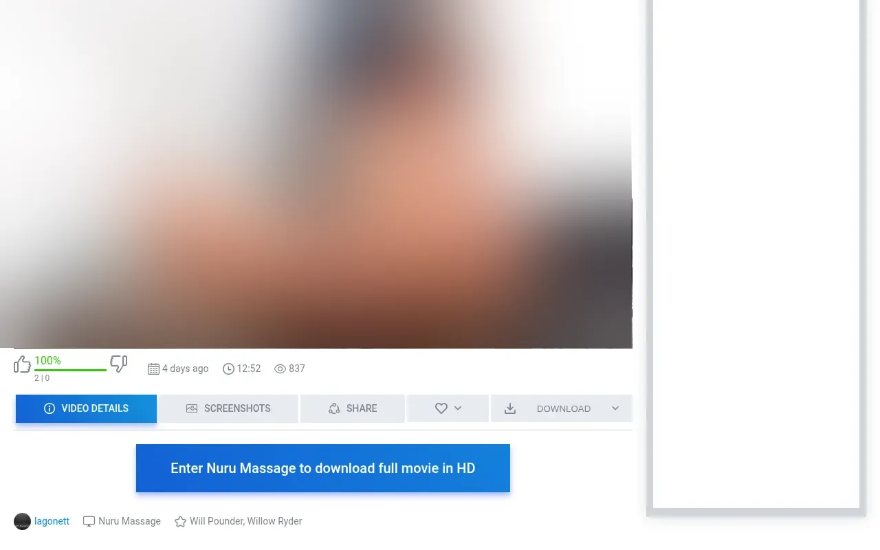 A 3movs video page with its download button