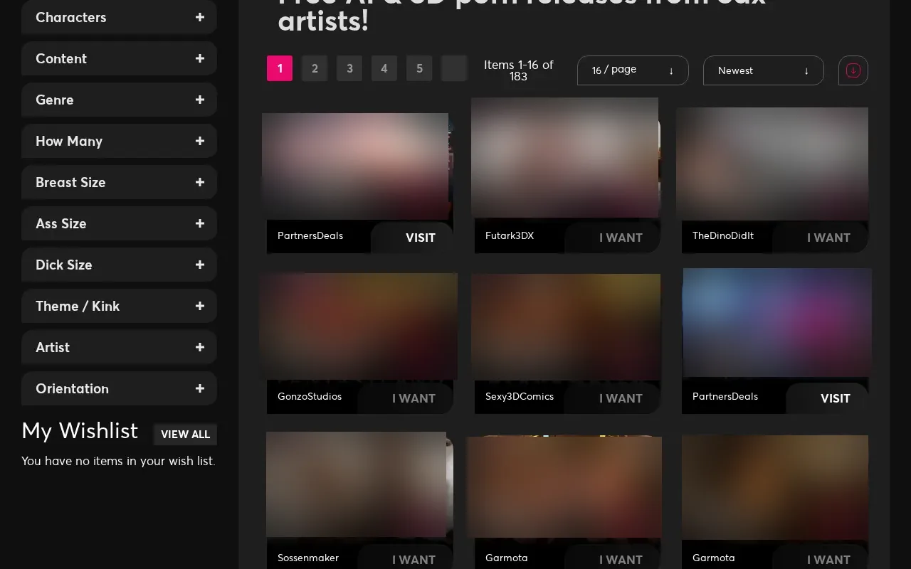 Affect3D Store's free section