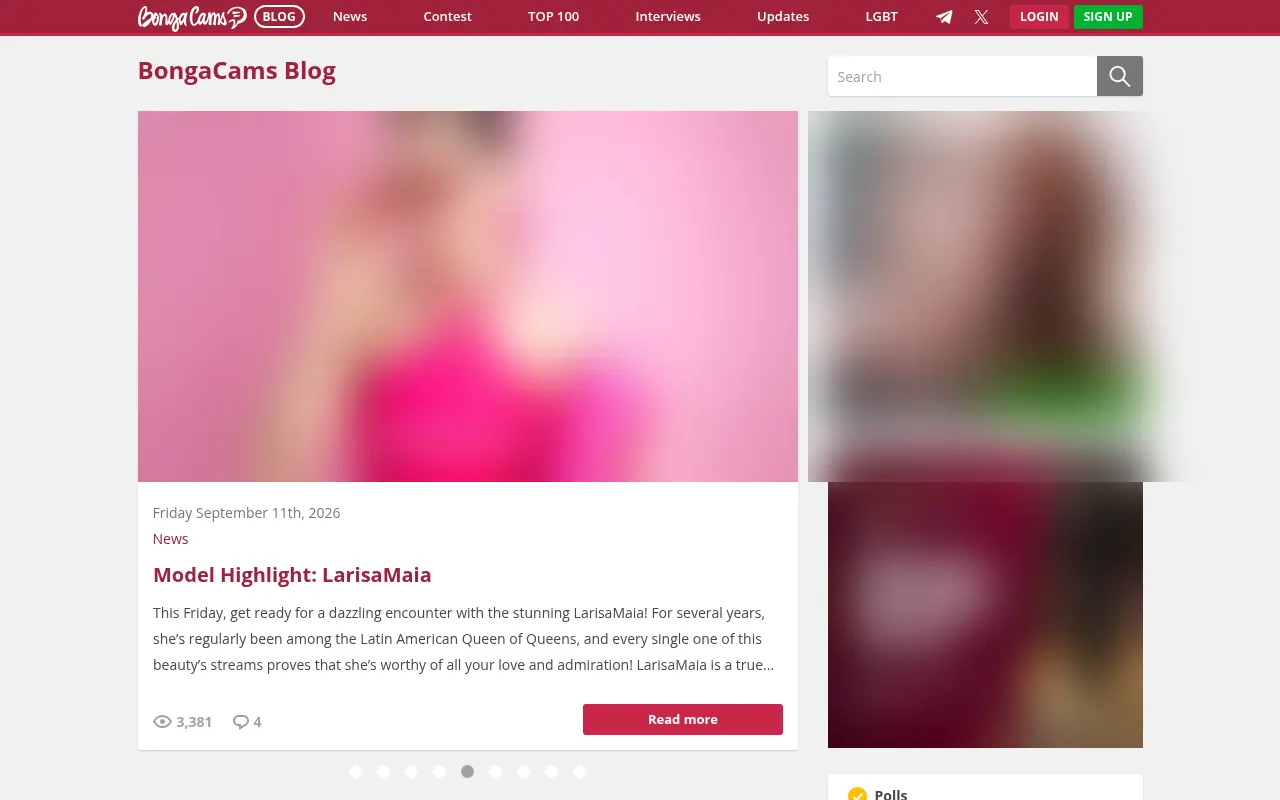 The BongaCams blog, with its contests and rankings