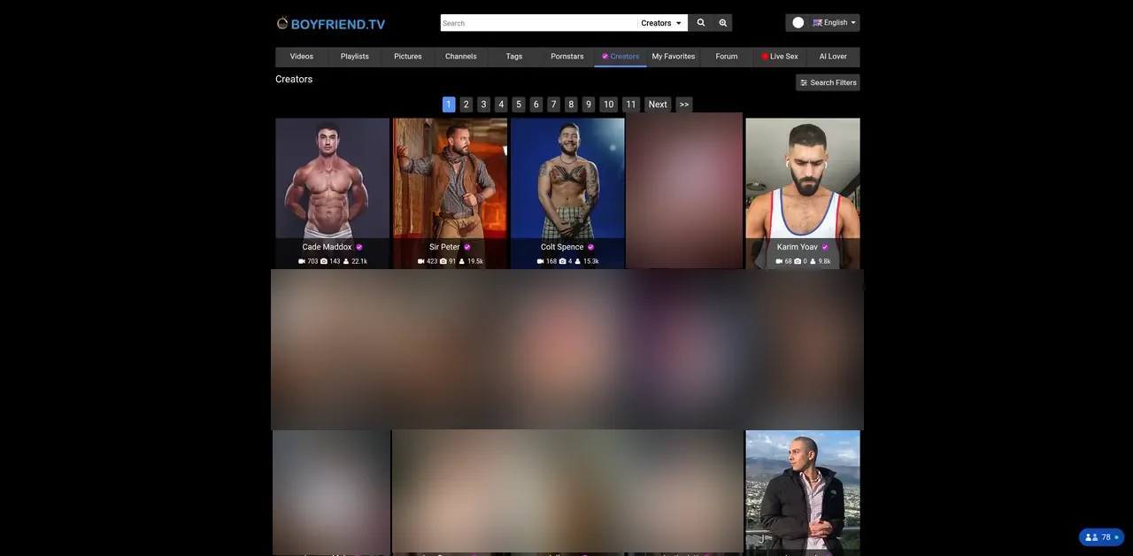 BoyFriendTV verified creators page