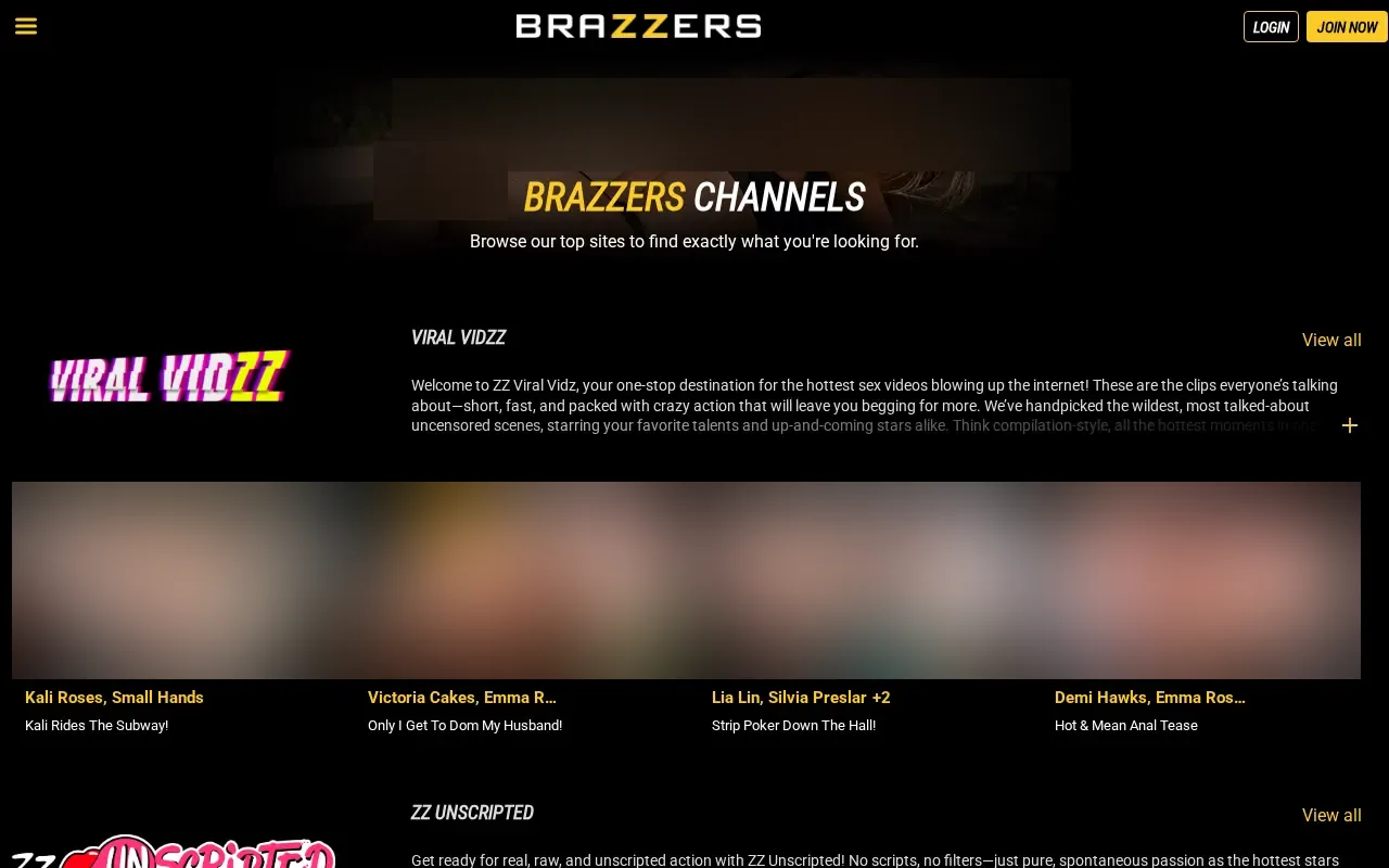 Brazzers channels page