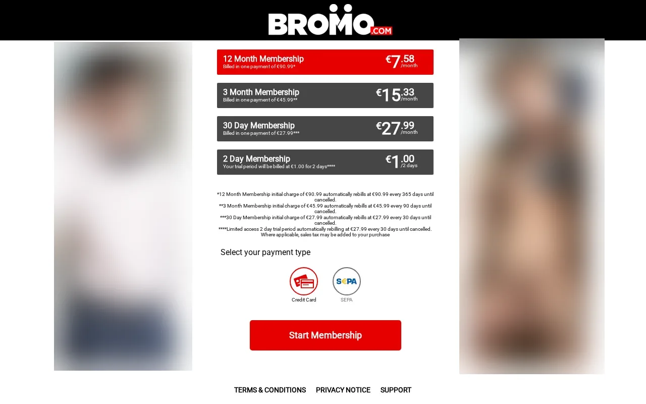 Bromo plan grid, from the trial to the year