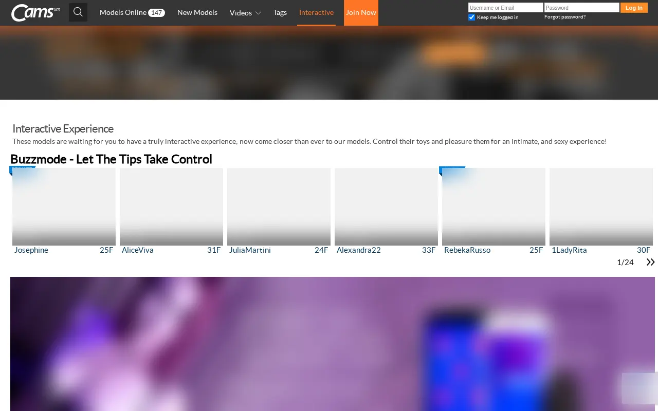The connected toys page: Buzzmode responds to tips, and the counter at the top gives the number of models online.