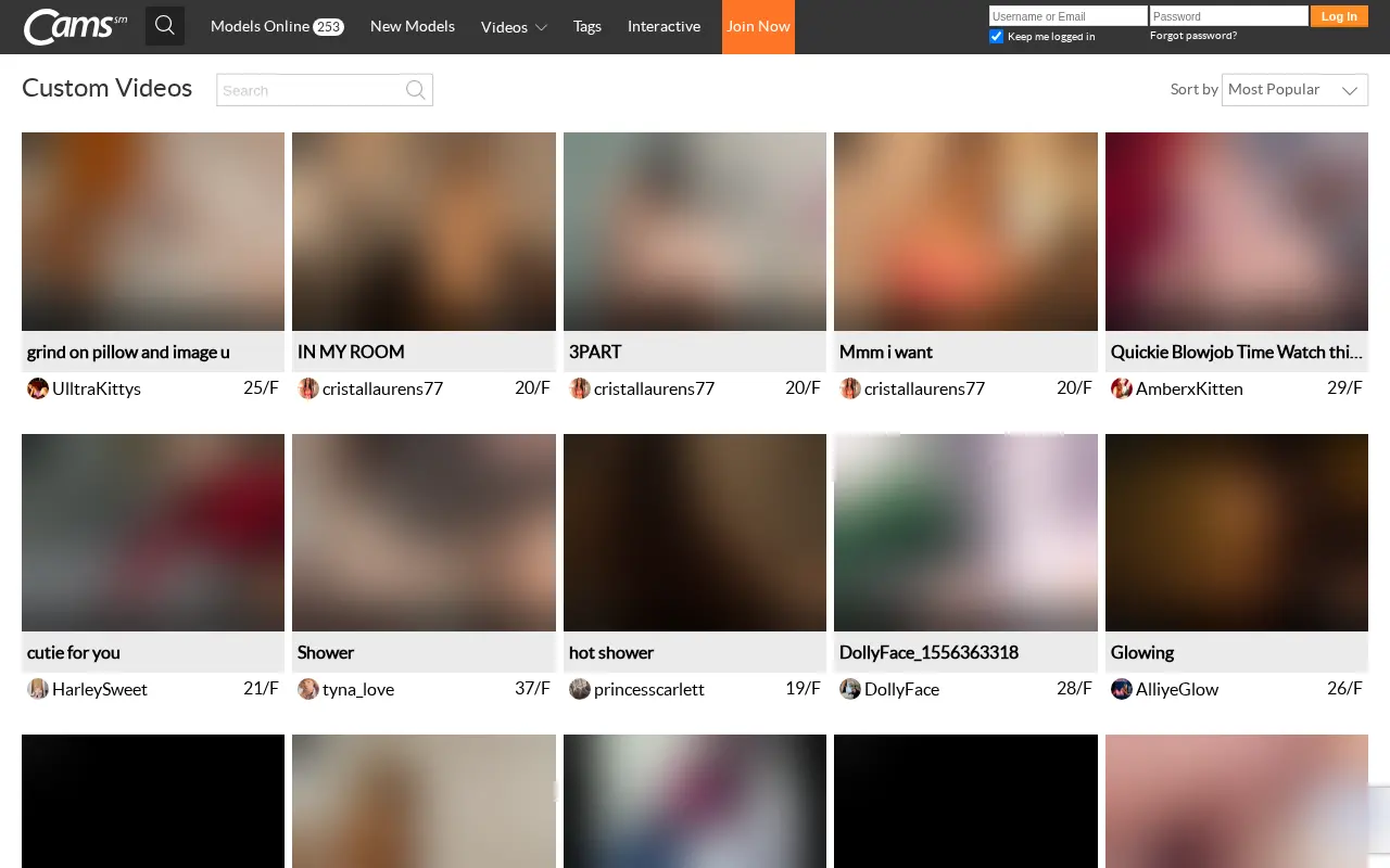 Cams.com custom videos gallery