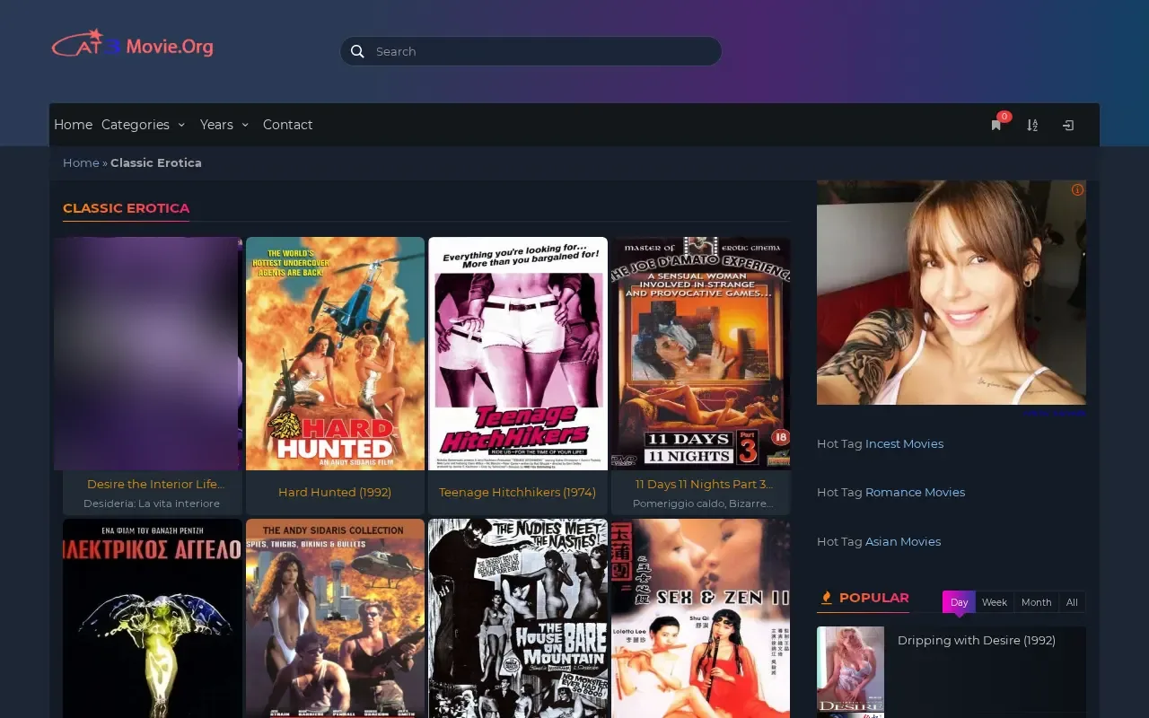 Cat3Movie Classic Erotica shelf