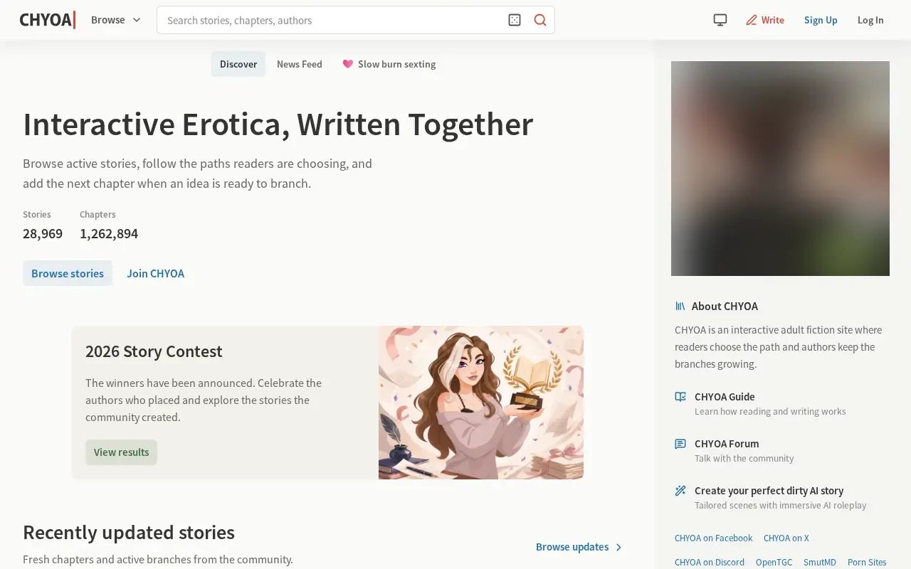 Screenshot of chyoa.com