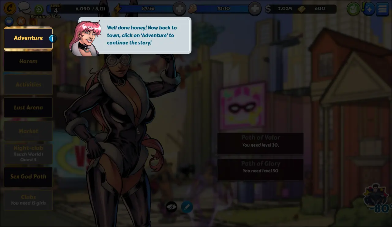 The Comix Harem town with its Night-club