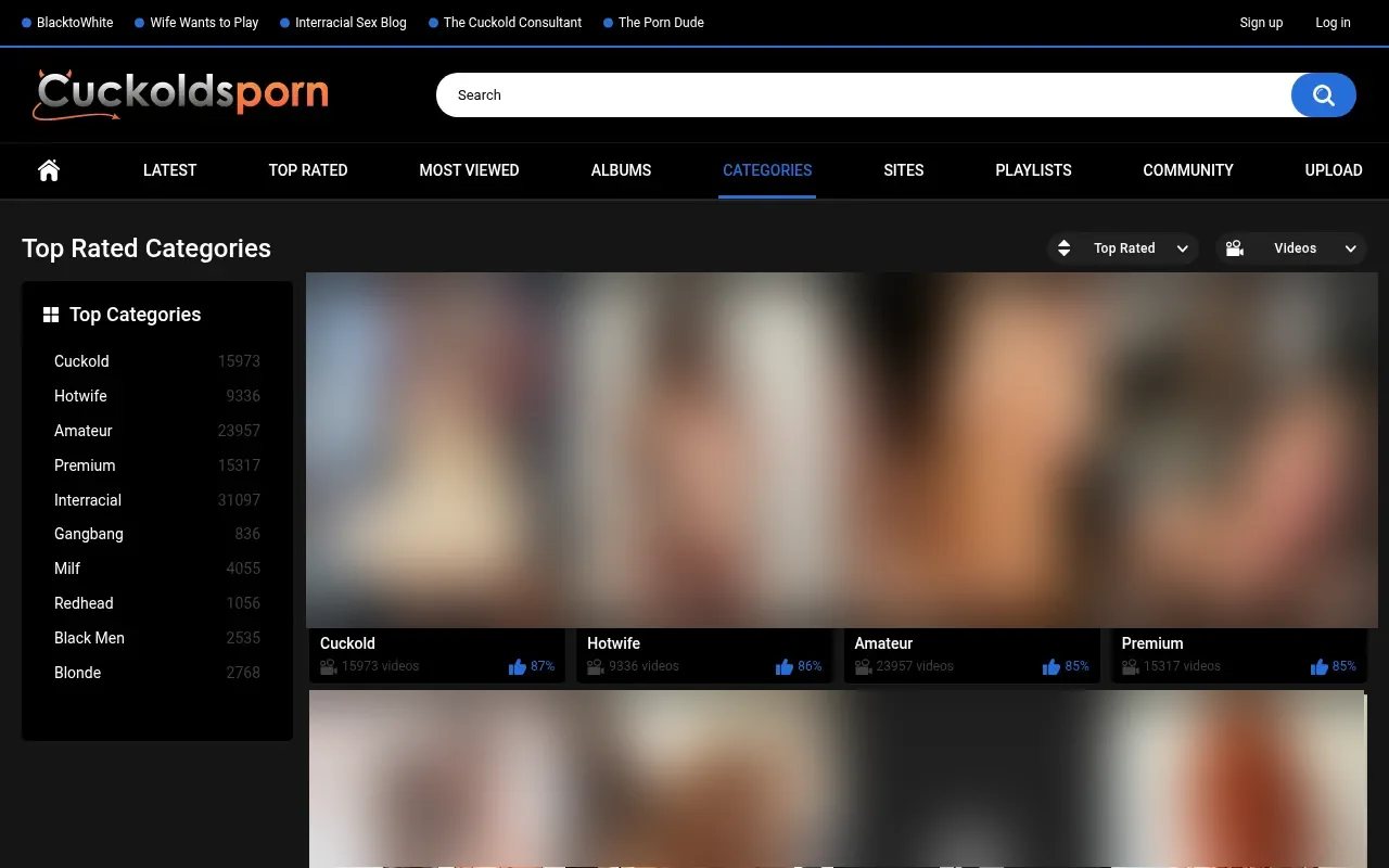 CuckoldsPorn categories with their video counts