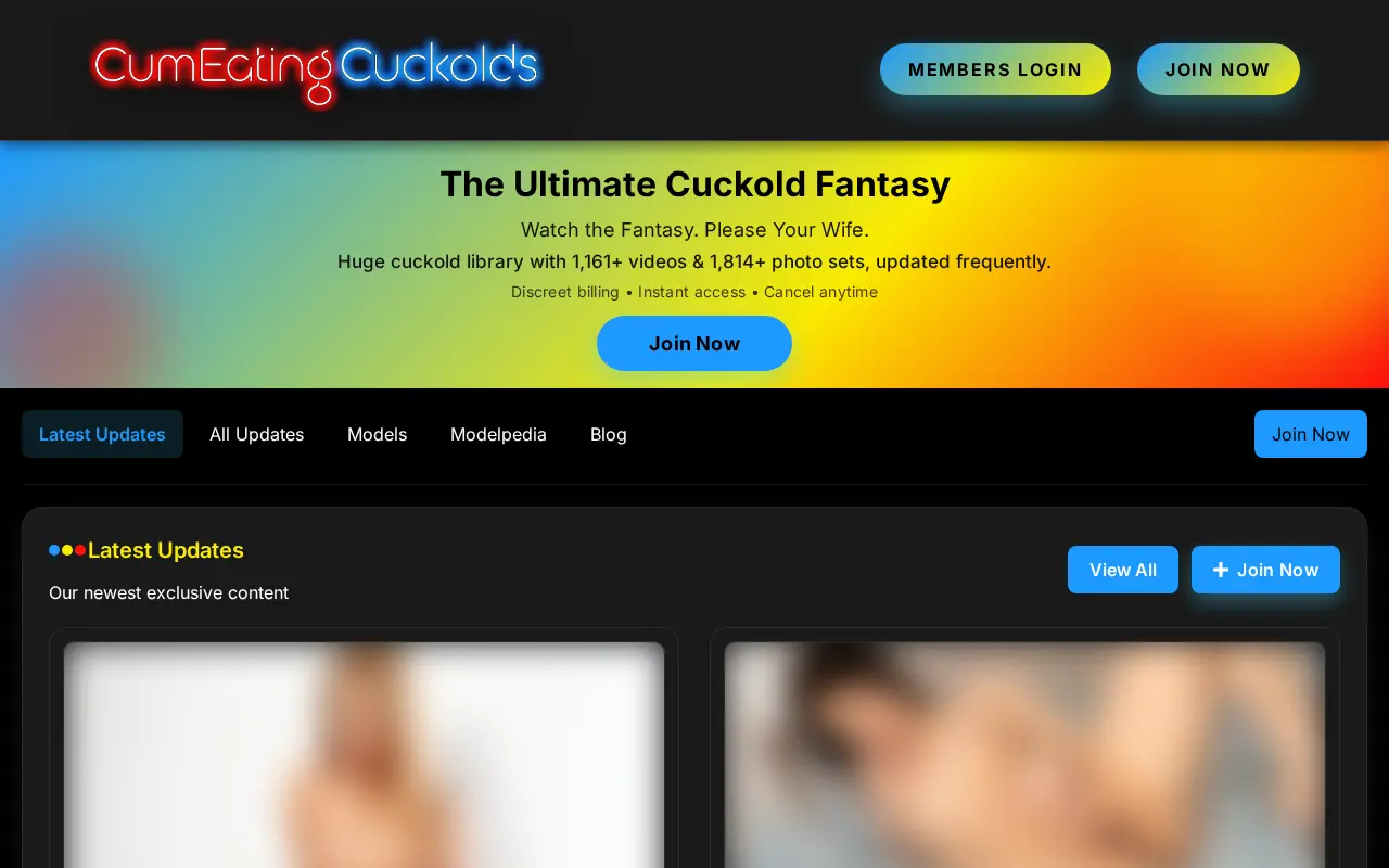 Screenshot of cumeatingcuckolds.com