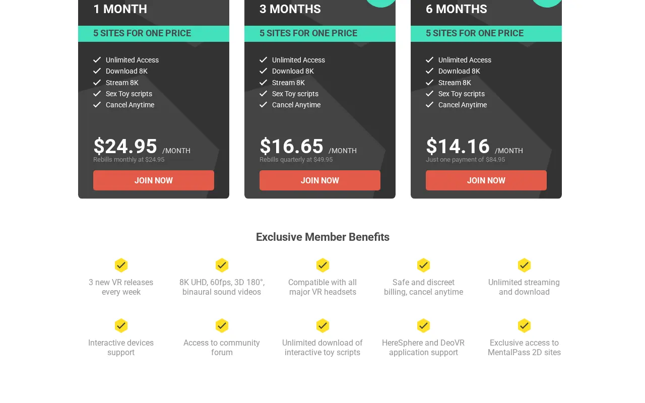 Czech VR membership plans