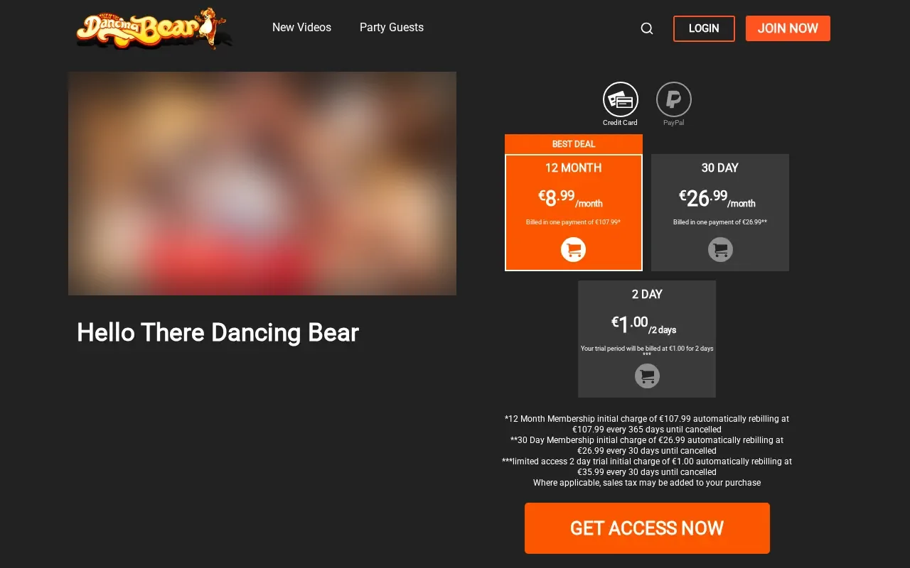 Scene page on Dancing Bear