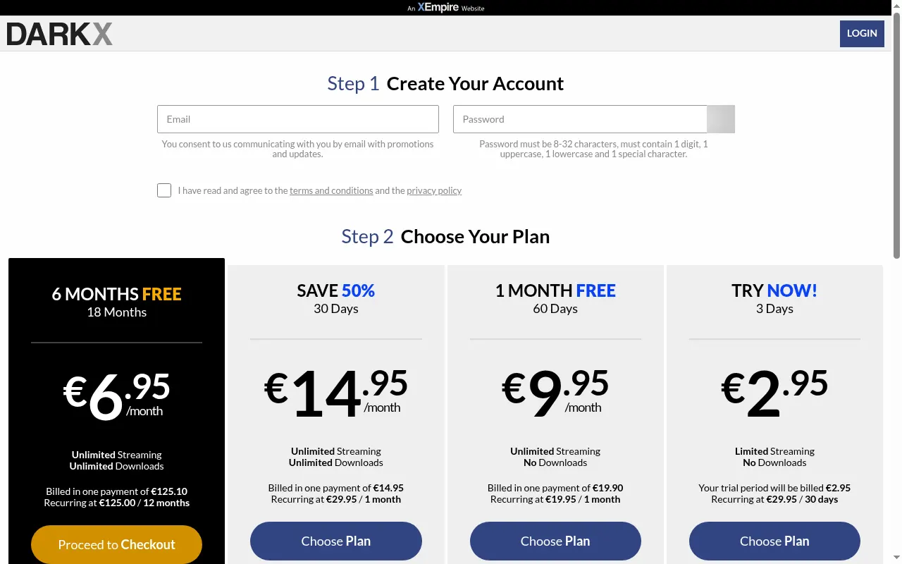 The studio's four membership plans, in euros.