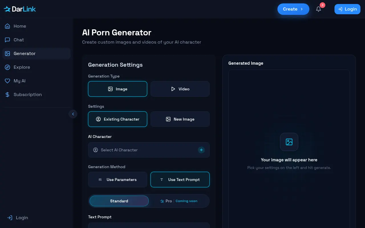 DarLink AI image and video generator
