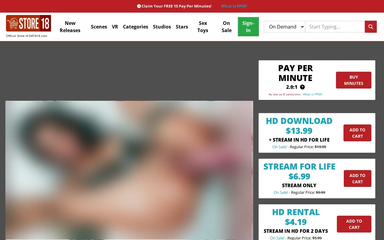 A film page on Store18, DATA18's store, with its purchase options
