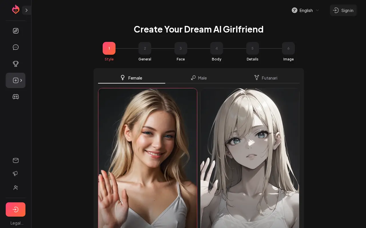 Dream Companion six-step character builder