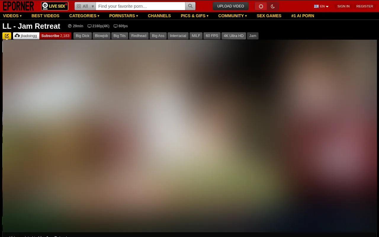 Eporner video page with the download button