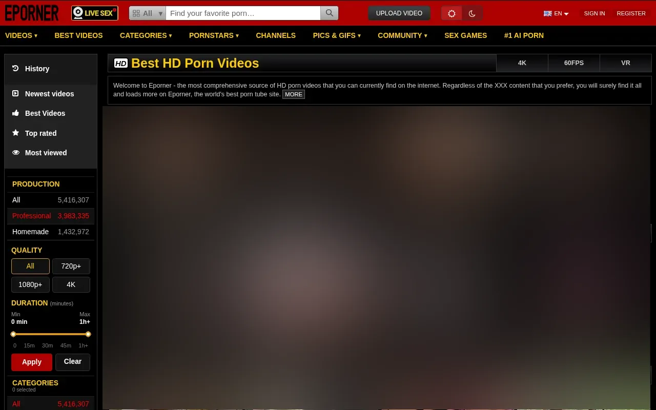 Screenshot of eporner.com
