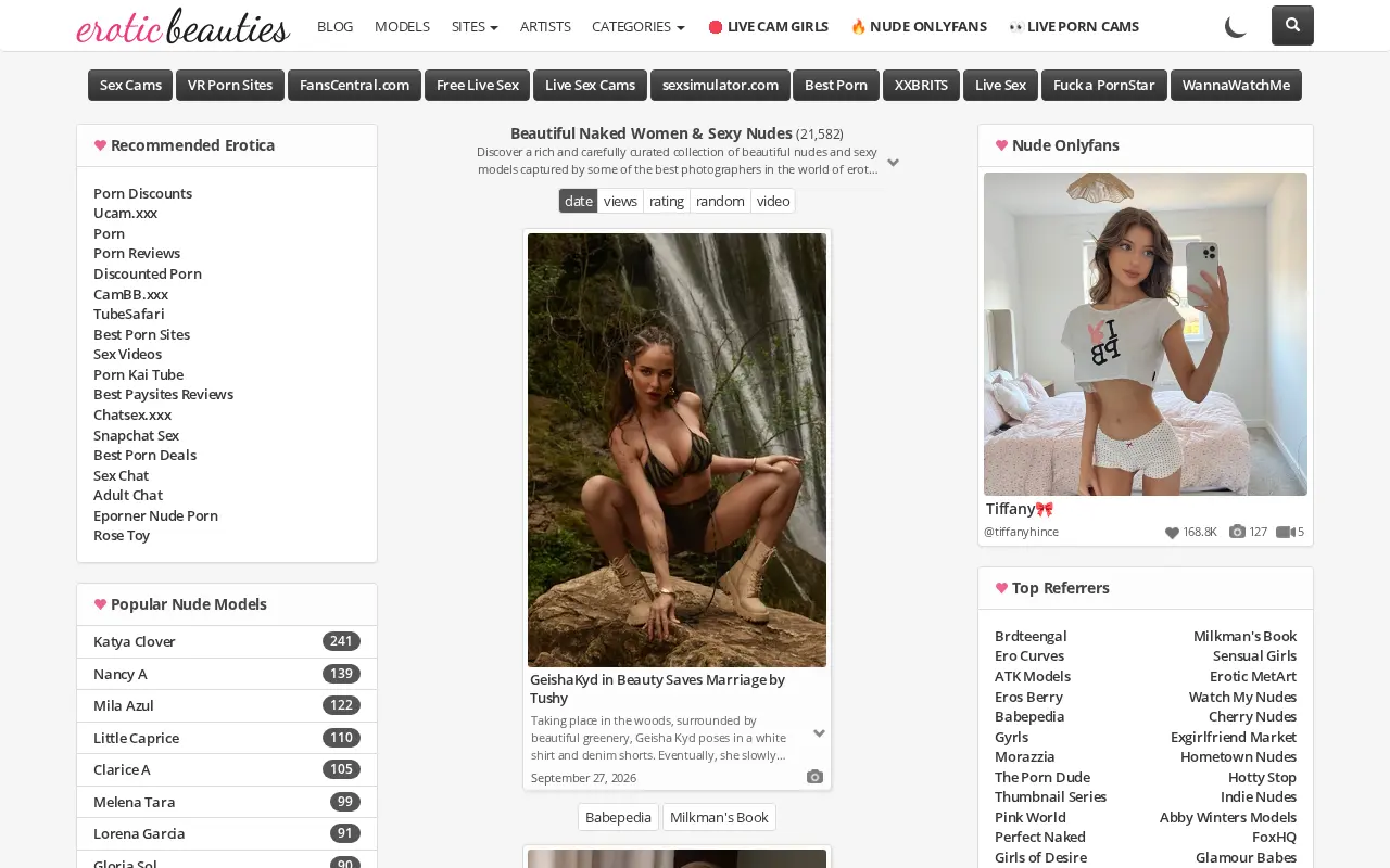 Screenshot of eroticbeauties.net