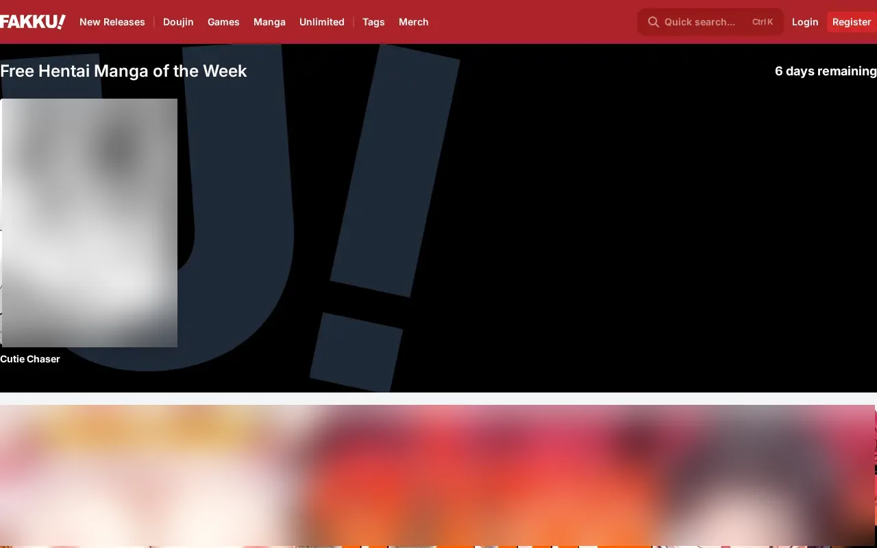 Screenshot of fakku.net