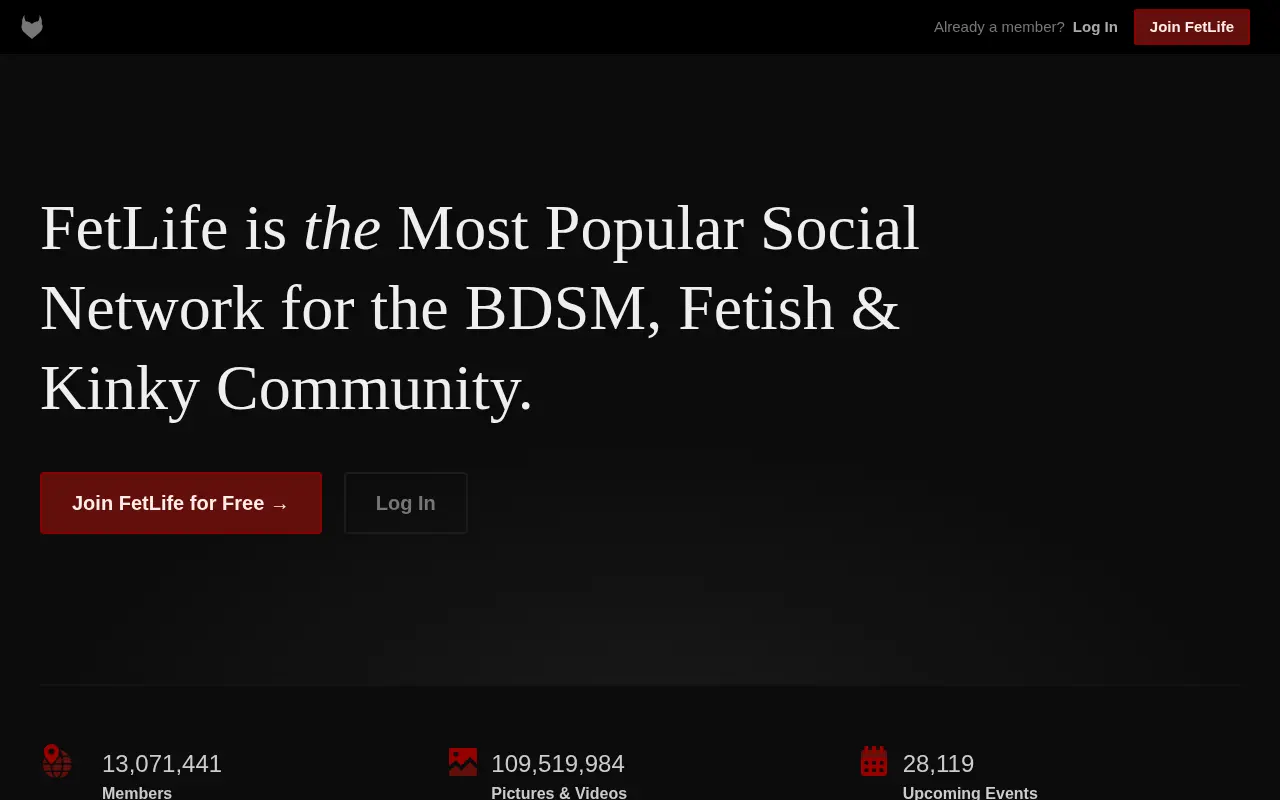 Screenshot of fetlife.com