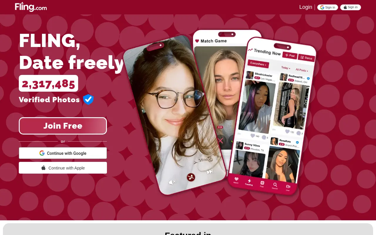 Screenshot of fling.com