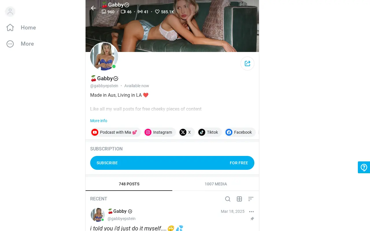 Screenshot of onlyfans.com/gabbyepstein