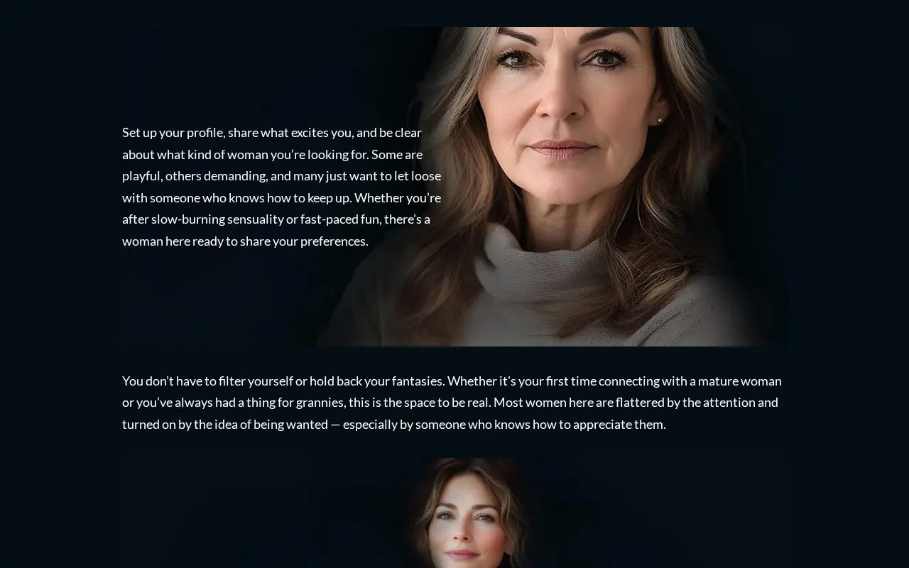 The body of the front page, where the site describes what it expects from a profile and from whoever writes it.