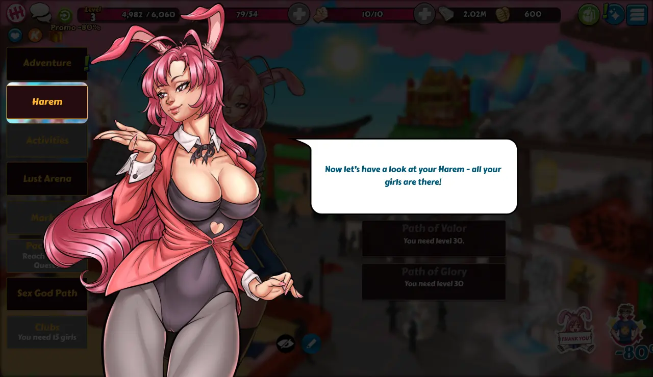 The Hentai Heroes town and its buildings