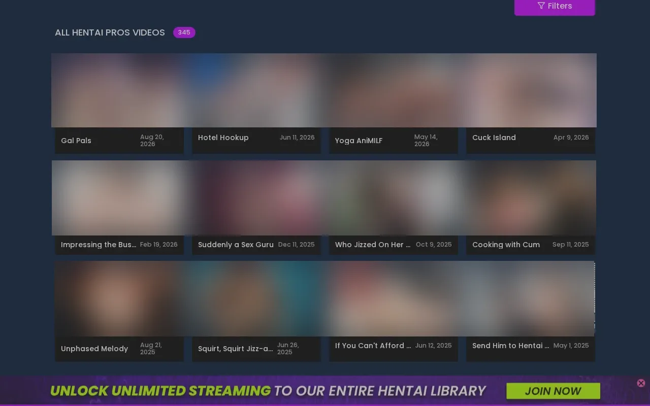 Hentai Pros library of 345 episodes