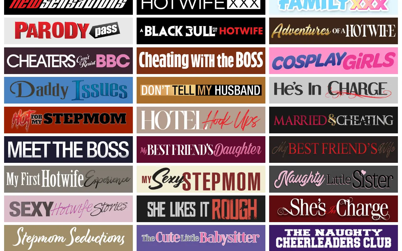 The HotwifeXXX exclusive series, one banner per collection.