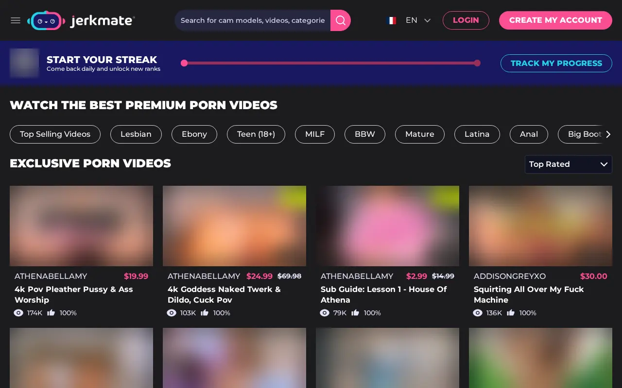 Jerkmate video store with prices in dollars