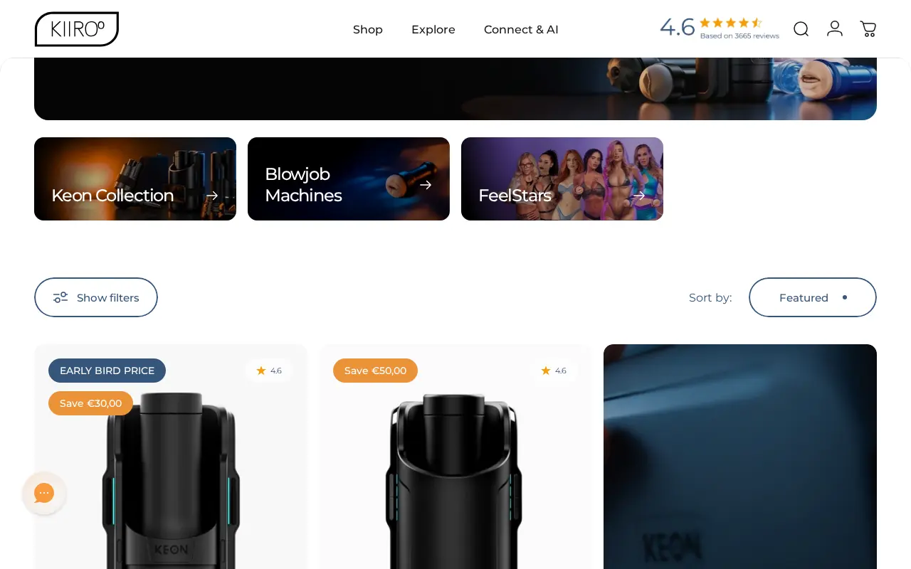 The Kiiroo masturbator aisle and its prices