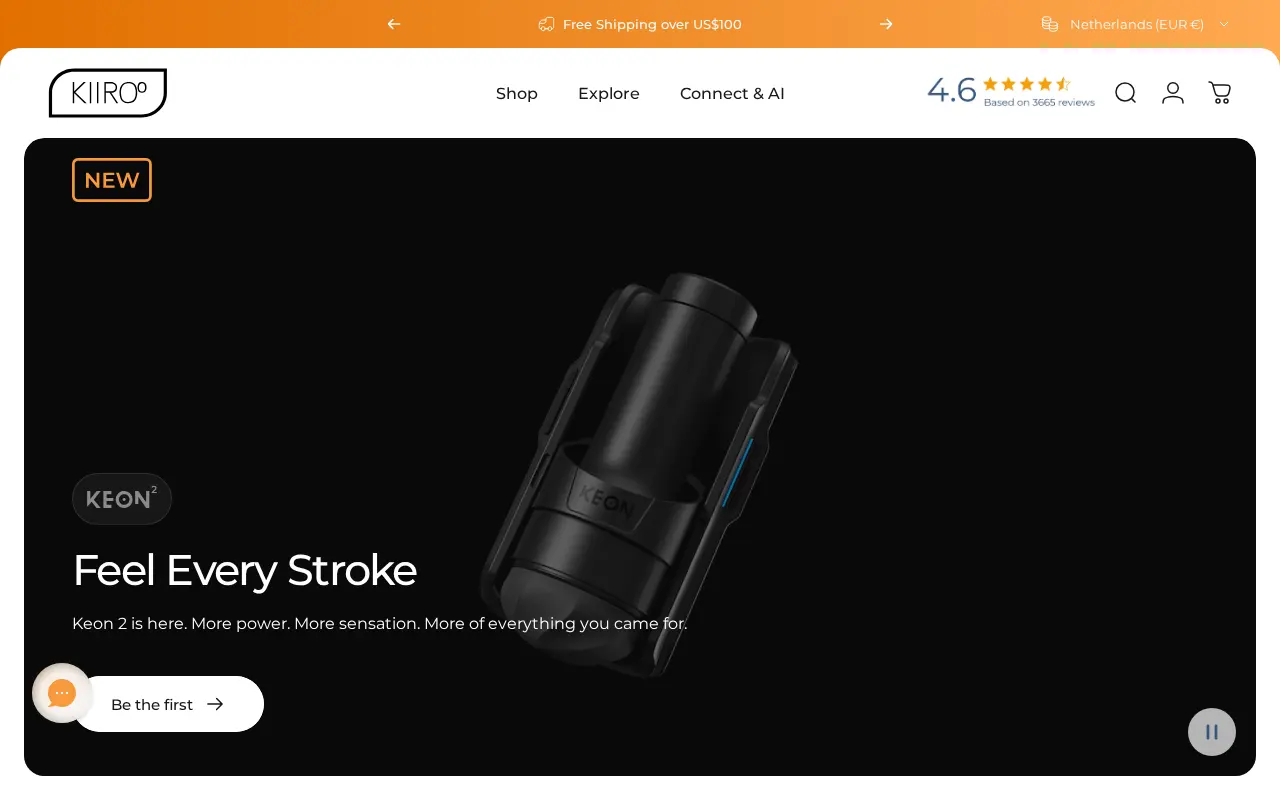 Screenshot of kiiroo.com