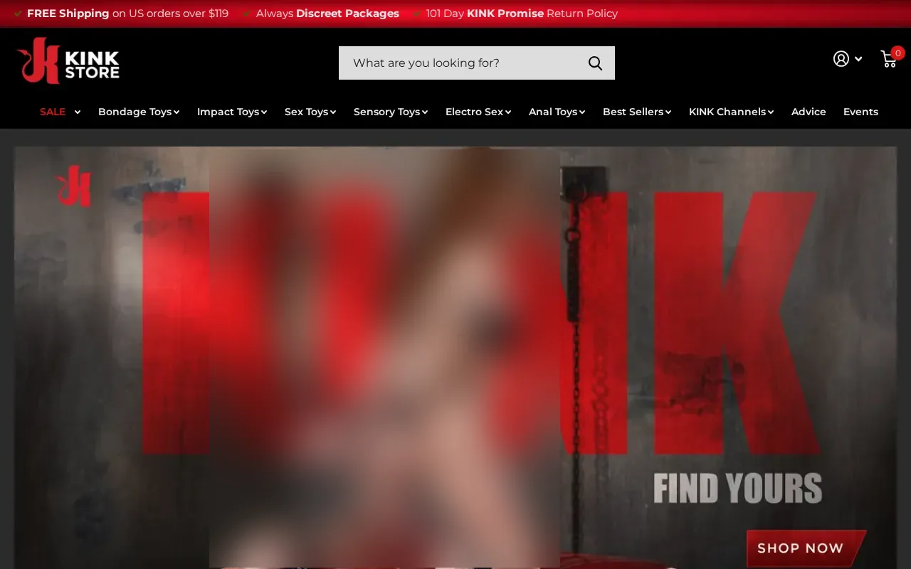 Screenshot of kinkstore.com