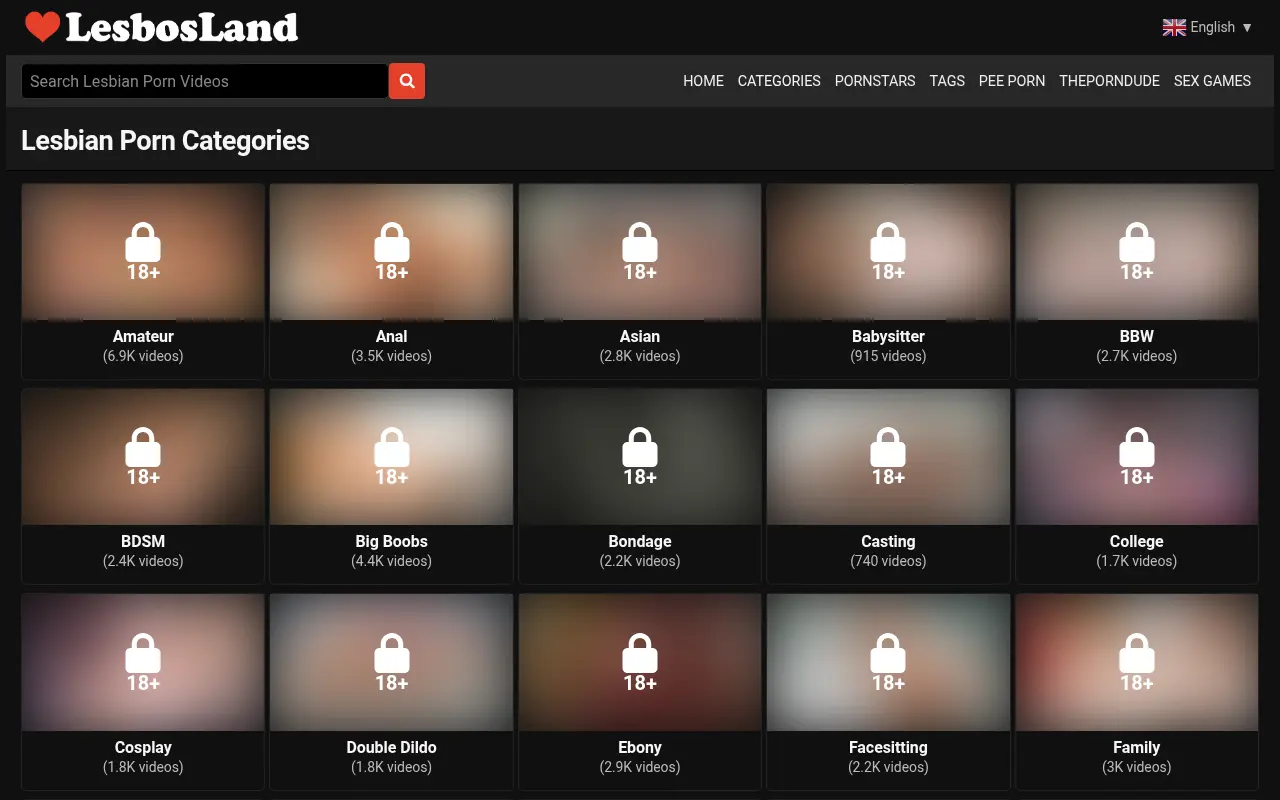 LesbosLand's 53 categories and their video counts