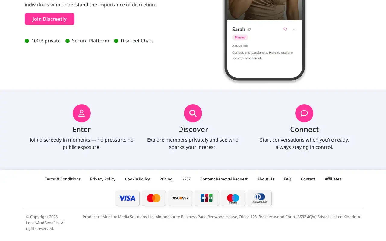 LocalsAndBenefits in three steps, join, discover, connect