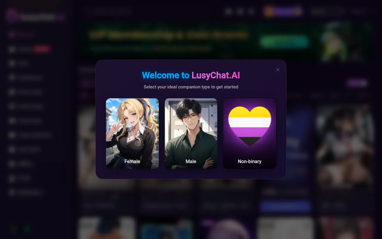 Screenshot of lusychat.ai