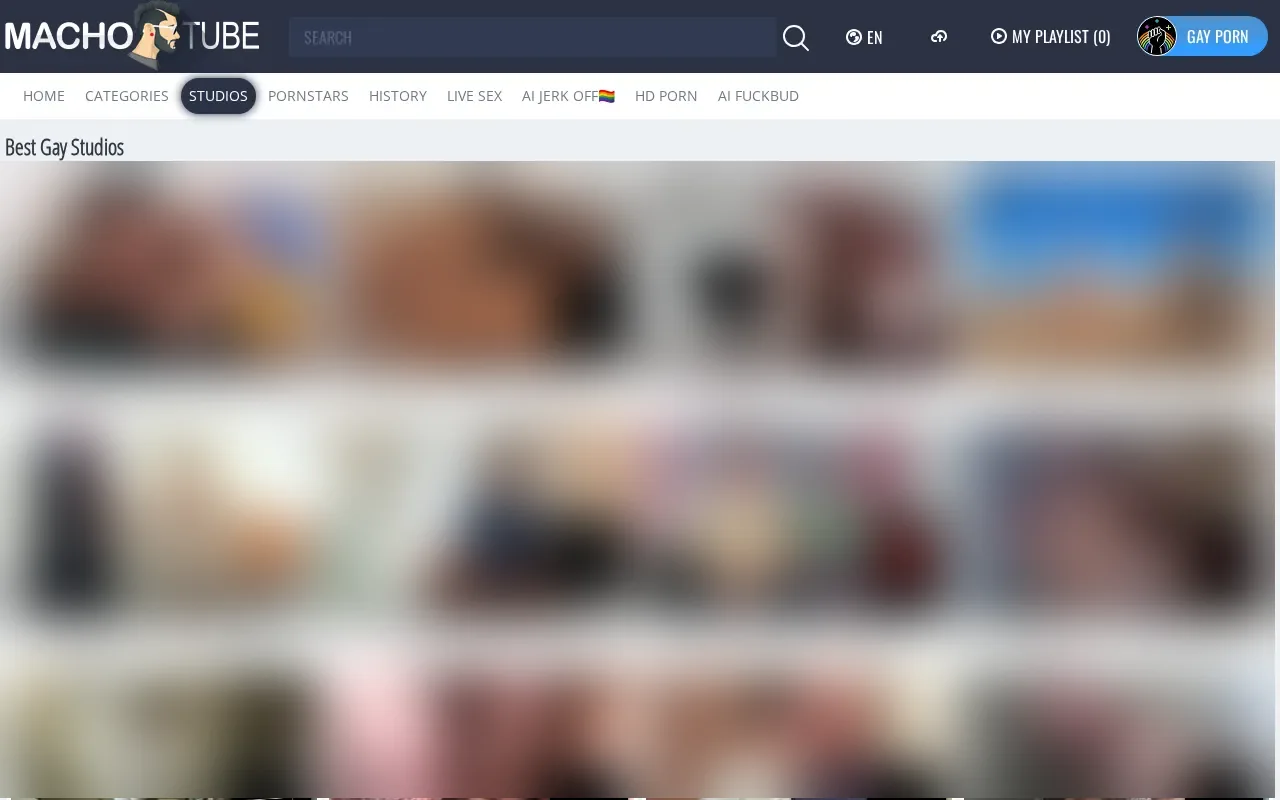 MachoTube studio index with views and videos