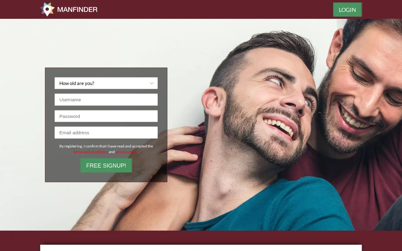 Screenshot of manfinder.com