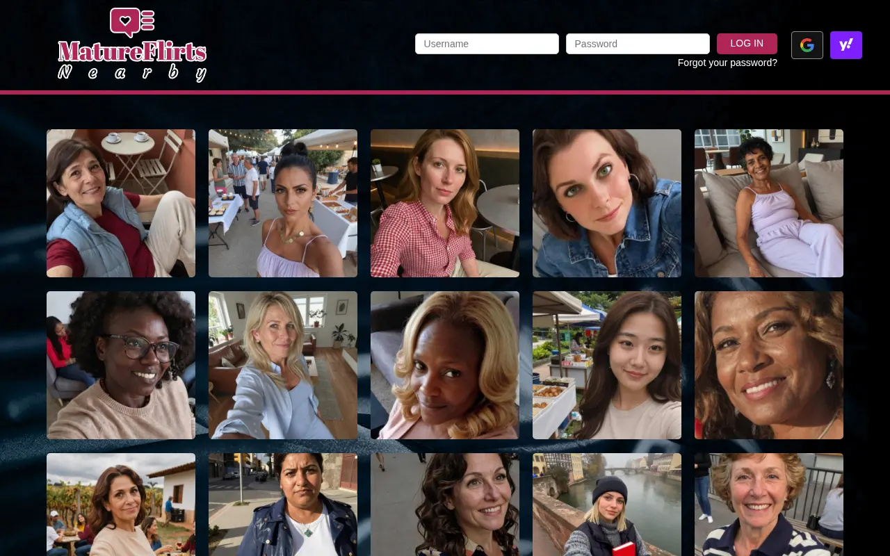 Screenshot of matureflirtsnearby.com