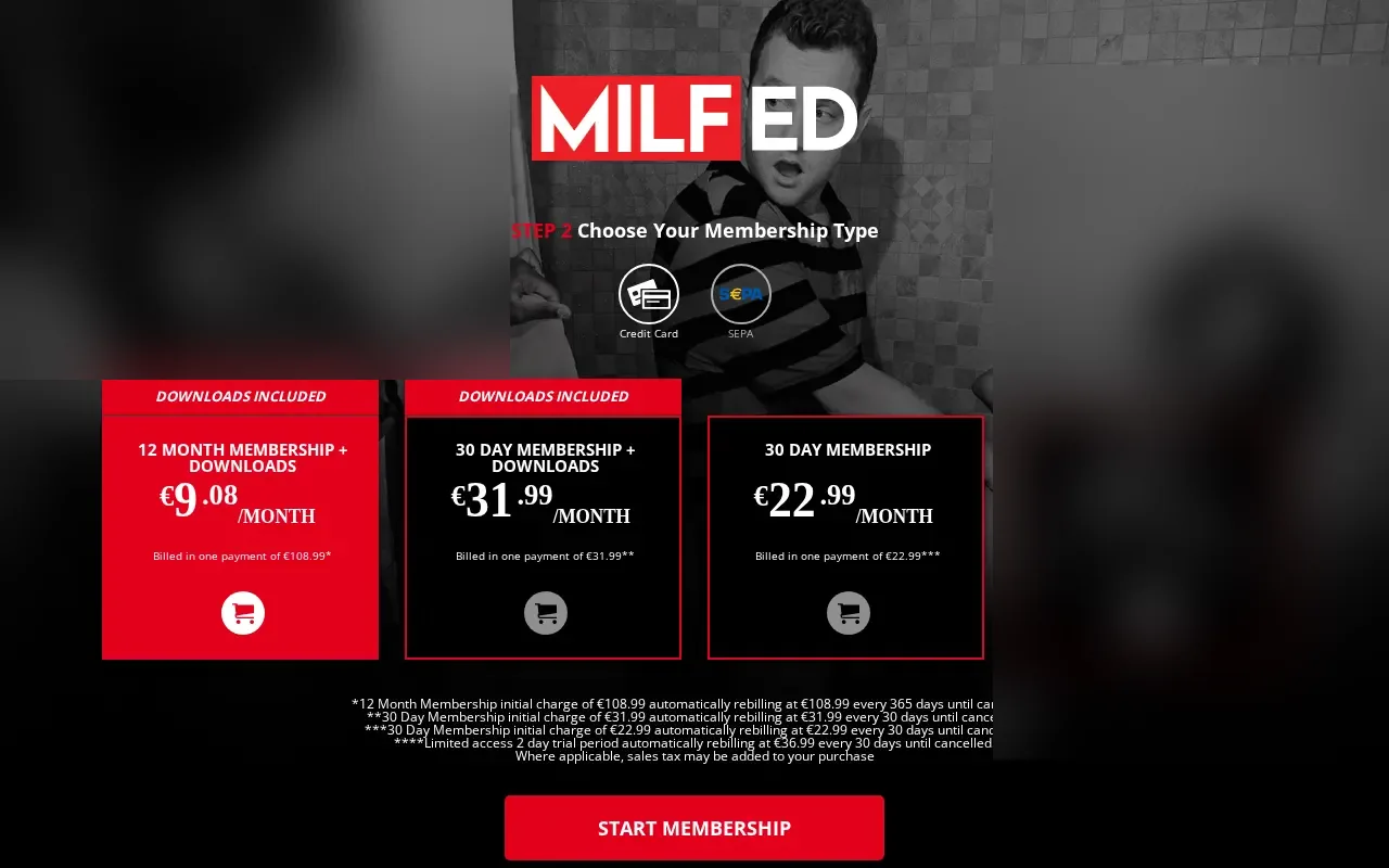 The Milfed membership grid, with or without downloads