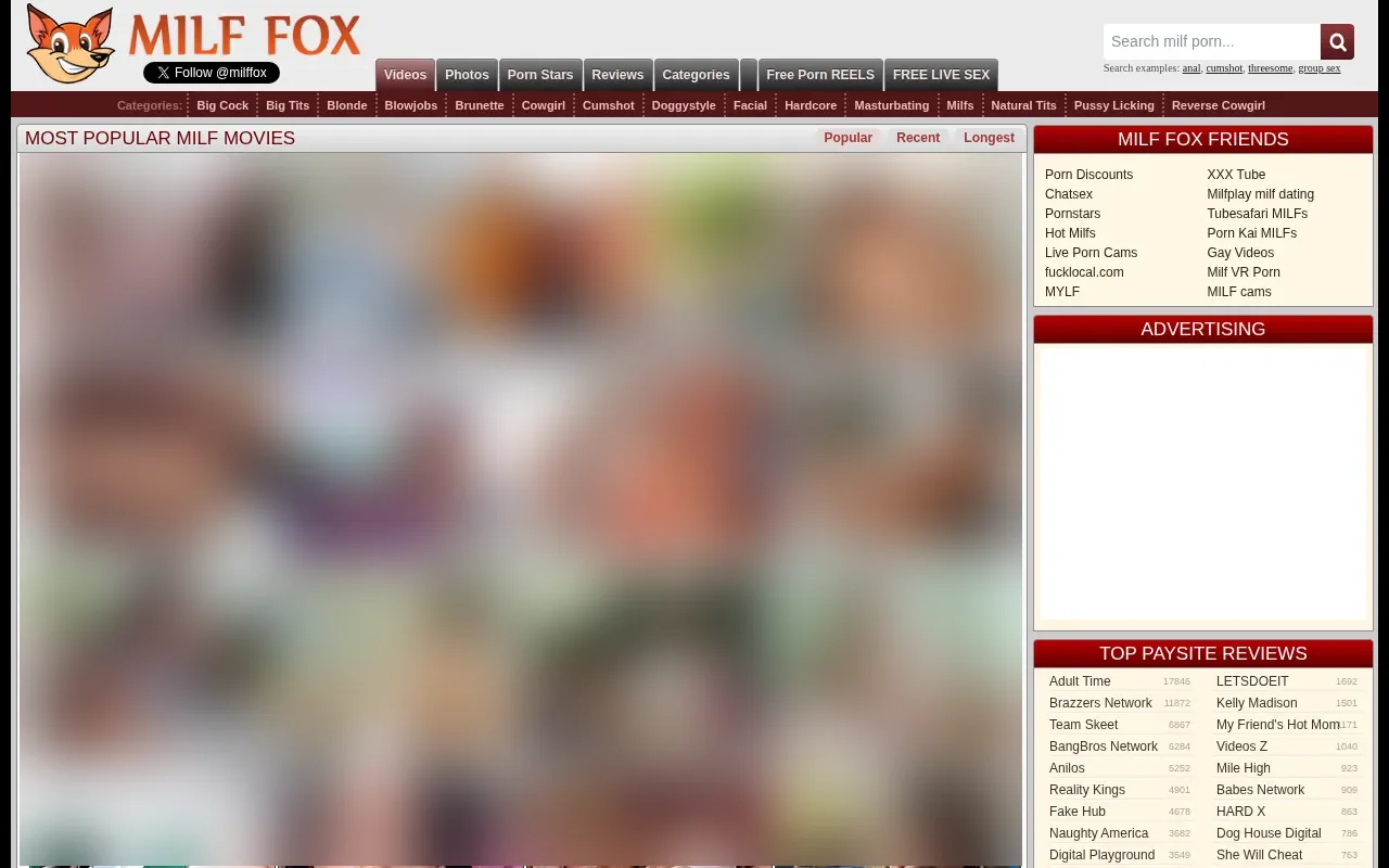 Screenshot of milffox.com
