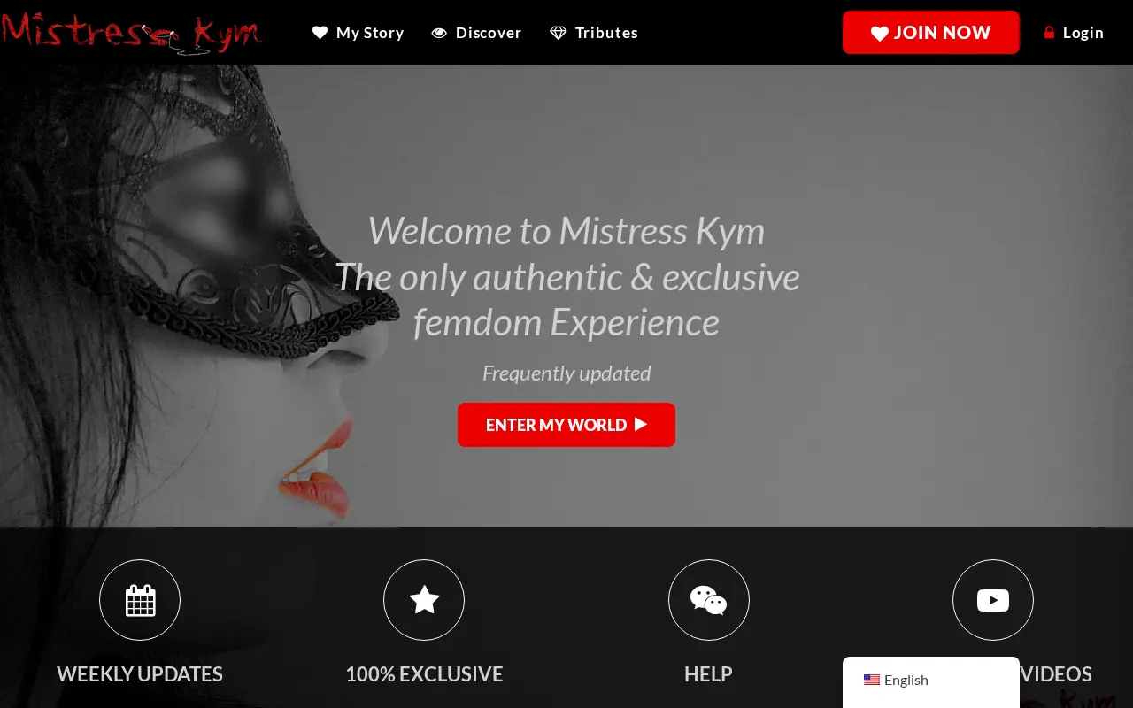 Screenshot of mistresskym.com