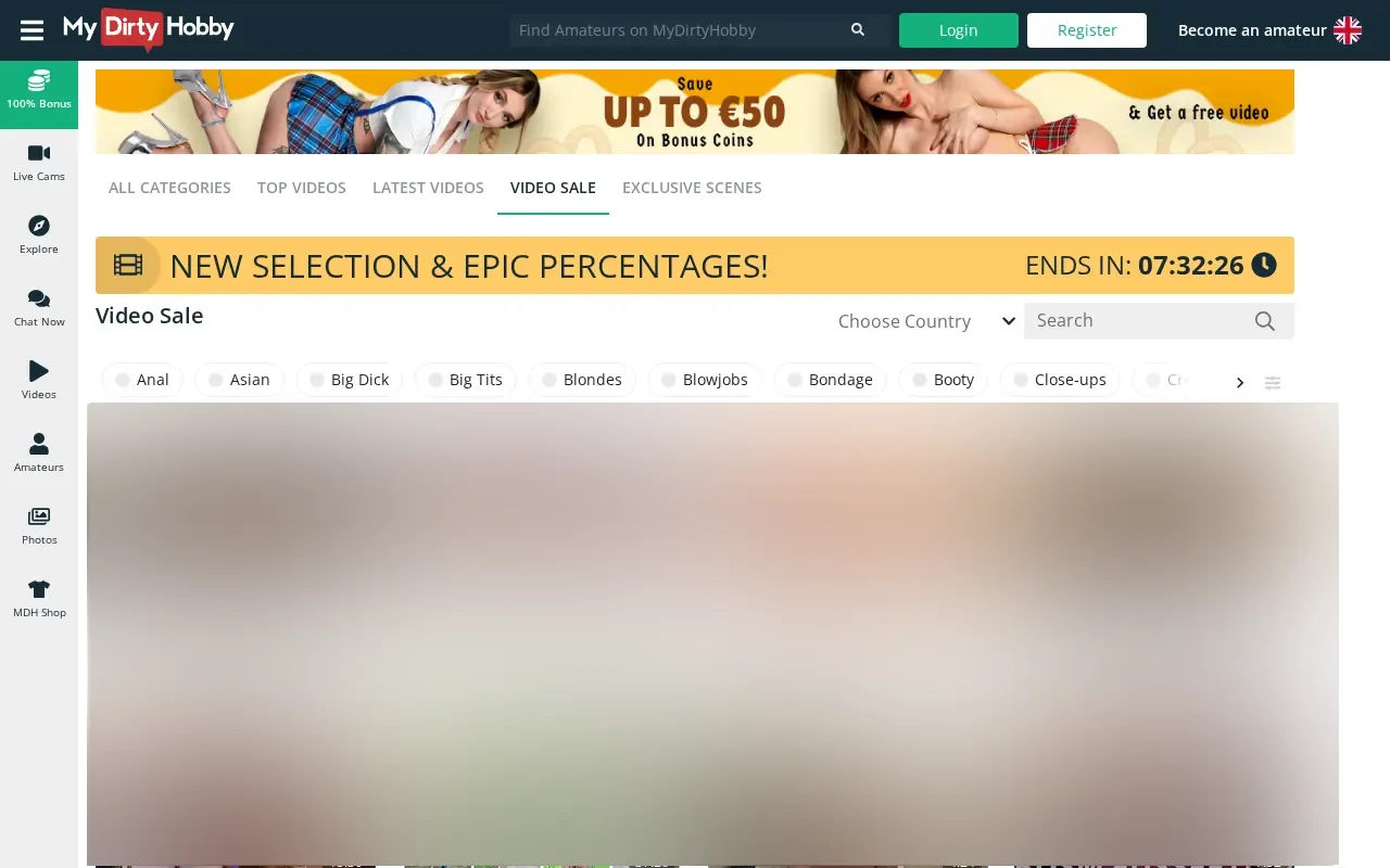 MyDirtyHobby daily sale, videos at half price