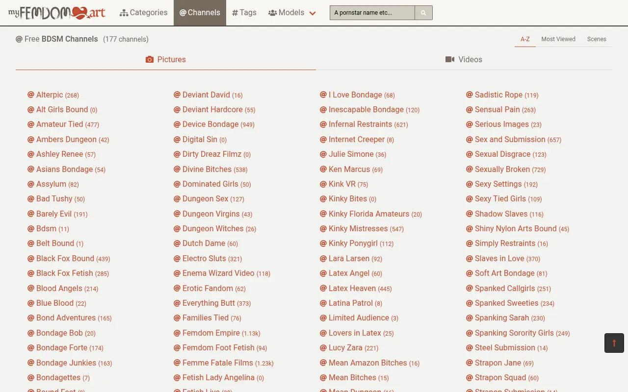 The list of studios indexed by myFEMDOMart
