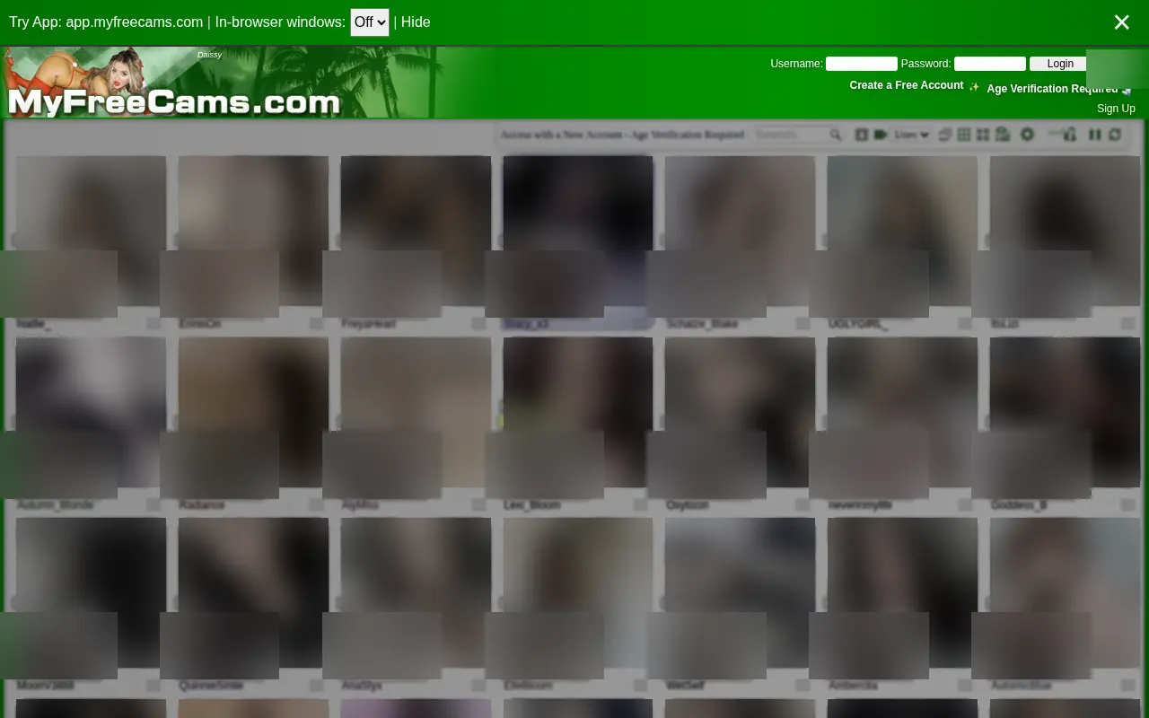 Screenshot of myfreecams.com