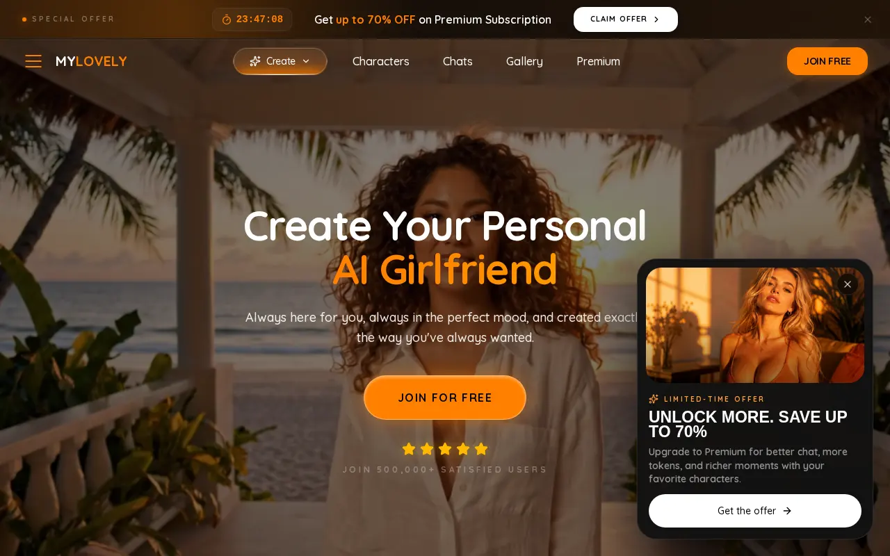 Screenshot of mylovely.ai