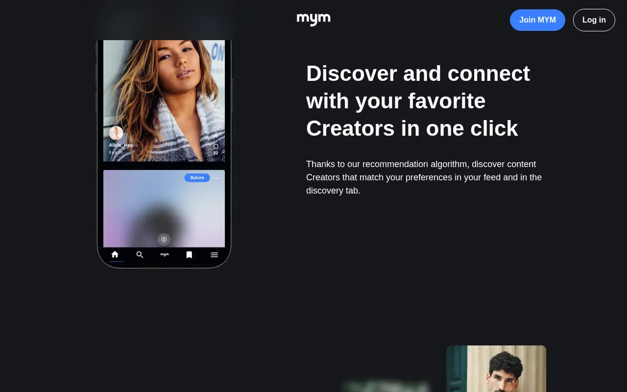 Creator discovery, presented on the platform home page.
