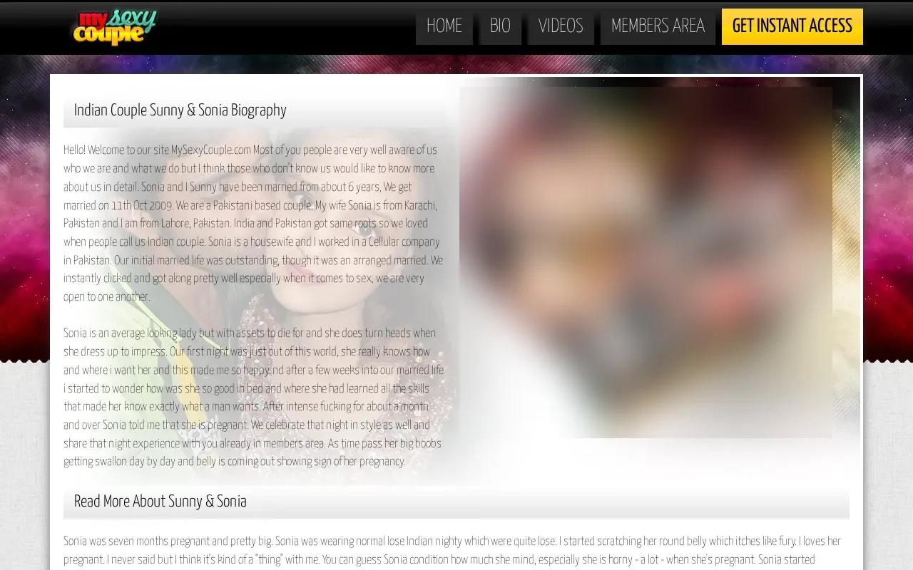 Sunny and Sonia's biography on My Sexy Couple