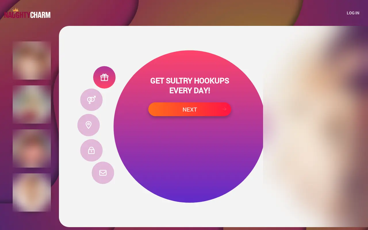 The link's landing page: an age to confirm over a grid of profiles, before the form.